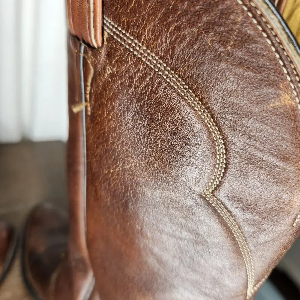 Vintage Tony Lama Mens 5084 Brown Leather Western Cowboy Boots Size 6.5 EE USA